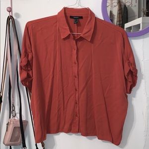 Dark Orange Forever 21 Crop Top